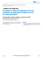 Corrections to "Ethical Considerations in the Use of ChatGPT: An Exploration Through the Lens of Five Moral Dimensions"
