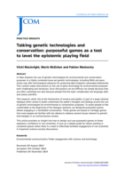 Talking genetic technologies and conservation: purposeful games as a tool to level the epistemic playing field
