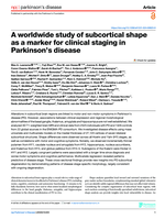 A worldwide study of subcortical shape as a marker for clinical staging in Parkinson’s disease
