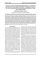 "Last year, I had an absolute mental breakdown [...] and I only got better due to my family and friends": A qualitative study on the role of masculine norms and social relationships for young men's mental health