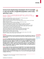 Socioeconomic disadvantage and polygenic risk of overweight in early and mid-life: a longitudinal population cohort study spanning 12 years