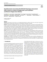 Head Kinematics Associated with Off-Field Head Injury Assessment (HIA1) Events in a Season of English Elite-Level Club Men's and Women's Rugby Union Matches