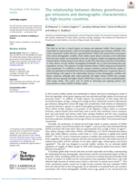The relationship between dietary greenhouse gas emissions and demographic characteristics in high-income countries