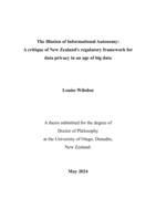 The illusion of informational autonomy: A critique of New Zealand's regulatory framework for data privacy in an age of big data