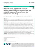 Effect of sodium hypochlorite and EDTA pretreatment on the resin infiltration efficacy and acid resistance of enamel white spot lesions: an in vitro study