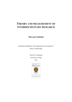 Theory and measurement of interdisciplinary research