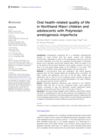 Oral health-related quality of life in Northland Māori children and adolescents with Polynesian amelogenesis imperfecta