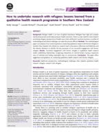 How to undertake research with refugees: lessons learned from a qualitative health research programme in Southern New Zealand