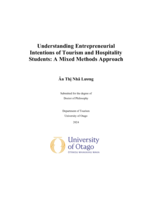 Understanding entrepreneurial intentions of tourism and hospitality students: a mixed methods approach