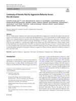 Continuity of Genetic Risk for Aggressive Behavior Across the Life-Course
