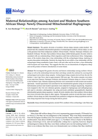 Maternal Relationships among Ancient and Modern Southern African Sheep: Newly Discovered Mitochondrial Haplogroups
