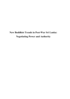 New Buddhist trends in post-war Sri Lanka: Negotiating power and authority
