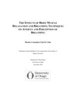 The Effects of Brief Muscle Relaxation and Breathing Techniques on Anxiety and Perception of Breathing