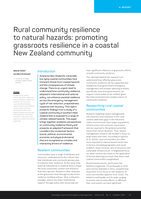 Rural community resilience to natural hazards: promoting grassroots resilience in a coastal New Zealand community
