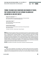 Thermal tolerance can be maintained and enhanced by passive, post-exercise intermittent heat exposure following heat acclimation in a military context
