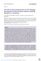 The role of early temperament on oral language development of New Zealand children speaking Mandarin or Cantonese