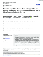 Use of Freestyle Libre 2.0 in children with type 1 diabetes mellitus and elevated HbA 1c : Extension phase results after a 12-week randomized controlled trial