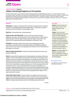 Lithium Use During Pregnancy in 14 Countries