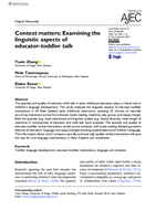 Context matters: Examining the linguistic aspects of educator-toddler talk