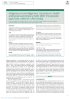 Indigenous–non-Indigenous disparities in health and social outcomes 5 years after first episode psychosis: national cohort study