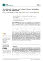 Mental Health Outcomes of a National Cohort of Adults Born with Very Low Birthweight