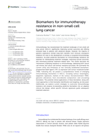 Biomarkers for immunotherapy resistance in non-small cell lung cancer