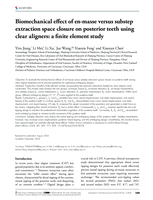 Biomechanical effect of en-masse versus substep extraction space closure on posterior teeth using clear aligners: a finite element study