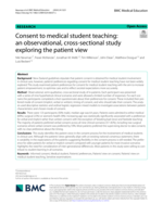 Consent to medical student teaching: an observational, cross-sectional study exploring the patient view