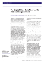 The Empire Strikes Back: Māori and the 2023 coalition government