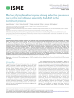 Marine phytoplankton impose strong selective pressures on in vitro microbiome assembly, but drift is the dominant process
