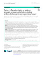 Factors influencing choice of residency program among medical intern doctors and medical students: a cross-sectional survey