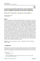 Interviewing injured New Zealanders for paired longitudinal studies: a qualitative exploration of interviewers’ experiences