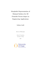Morphable representation of minimal surfaces for 3D printable porous shapes in engineering applications