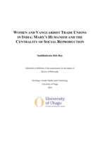 Women and vanguardist trade unions in India: Marx's humanism and the centrality of social reproduction
