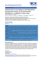 Assessment of Compliance with Mandatory Government Policy on Environmental Sanitation in a Nigerian Urban Area