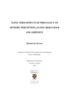 Long term effects of pregnancy on sensory perception, eating behaviour and adiposity