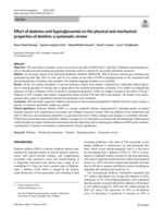 Effect of diabetes and hyperglycaemia on the physical and mechanical properties of dentine: a systematic review