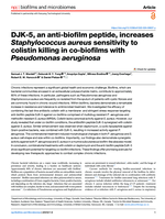 DJK-5, an anti-biofilm peptide, increases Staphylococcus aureus sensitivity to colistin killing in co-biofilms with Pseudomonas aeruginosa