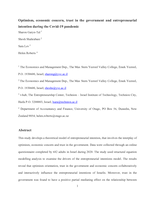 Optimism, economic concern, trust in the government, and entrepreneurial intention during the COVID-19 pandemic