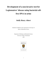 Development of a non-invasive test for Legionnaires' disease using bacterial cell free DNA in urine