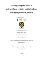 Investigating the effect of extracellular vesicles on the biology  of Cryptosporidium parvum