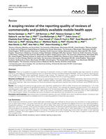 A scoping review of the reporting quality of reviews of commercially and publicly available mobile health apps