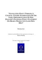 Navigating Policy Terrain: A Council-Centric Examination of the Early Implementation of New Zealand’s National Policy Statement on Highly Productive Land (NPS-HPL)