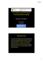 C3 (Qualitative) study: Update on Progress