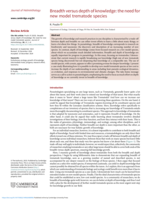 Breadth versus depth of knowledge: the need for new model trematode species