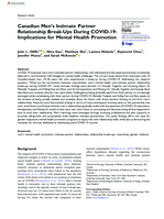 Canadian Men's Intimate Partner Relationship Break-Ups During COVID-19: Implications for Mental Health Promotion