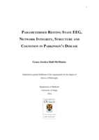 Parameterised resting state EEG, network integrity, structure and cognition in Parkinson's disease
