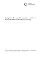Development of a parental information pamphlet for rheumatic heart disease echocardiography screening: Brief study summary and discussion of focus group recommendations
