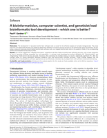 A Bioinformatician, Computer Scientist, and Geneticist lead bioinformatic tool development—which one is better?