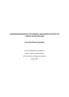 Internationalisation of the chemical and related sector in the context of New Zealand